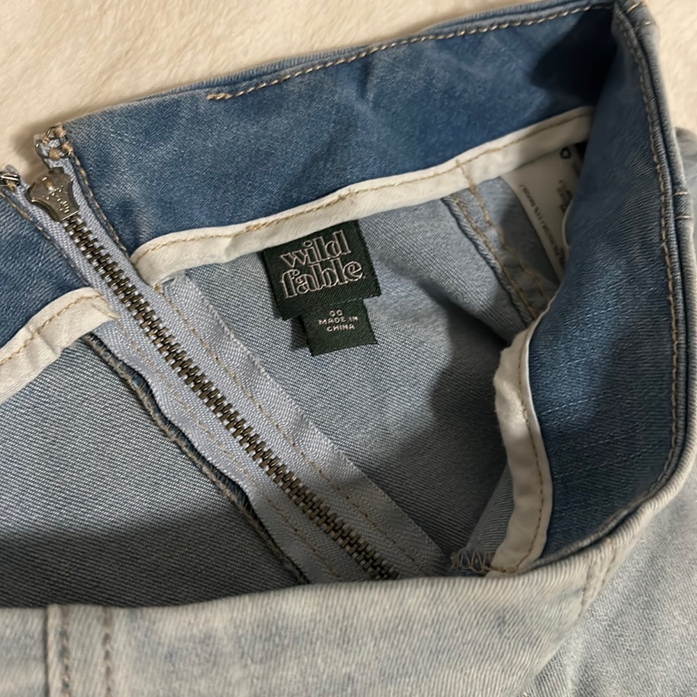 Wild Fable - Light Washed Denim Mini Skirt - Size: 00 - Picture 3 of 5